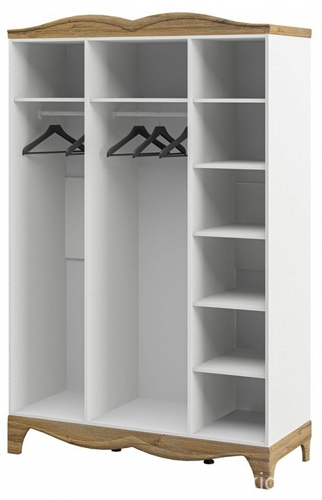 Шкаф платяной Тиффани New (белый, дуб прованс белый, зеркальный  1420x600x2200)