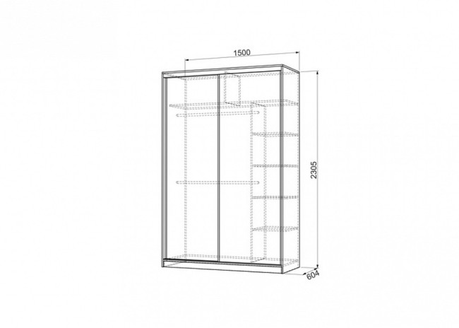 Шкаф-купе Гранд 9-600 Энерджи (венге зеркальный, цветной рисунок Энерджи  1500x604x2305)