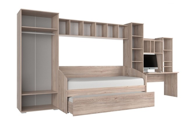 Гарнитур для детской Лайк К90 (дуб мария дуб мария, фуксия  )