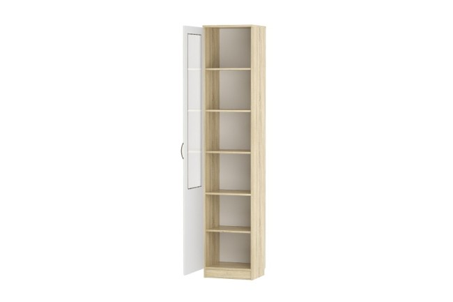 Шкаф-витрина Оливия НМ 040.43 Ф (дуб сонома дерево белое, неокрашенный  452x380x2198)