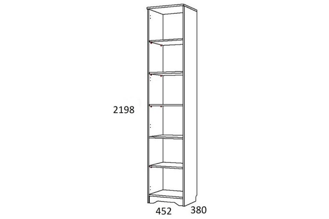 Шкаф-витрина Оливия НМ 040.43 Ф (дуб сонома дерево белое, неокрашенный  452x380x2198)
