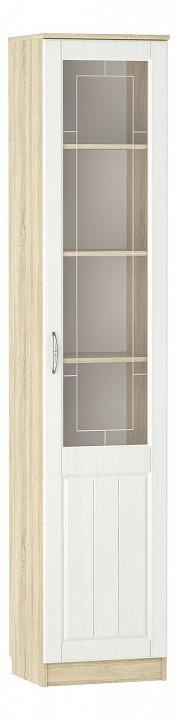 Шкаф-витрина Оливия НМ 040.43 Ф (дуб сонома дерево белое, неокрашенный  452x380x2198)