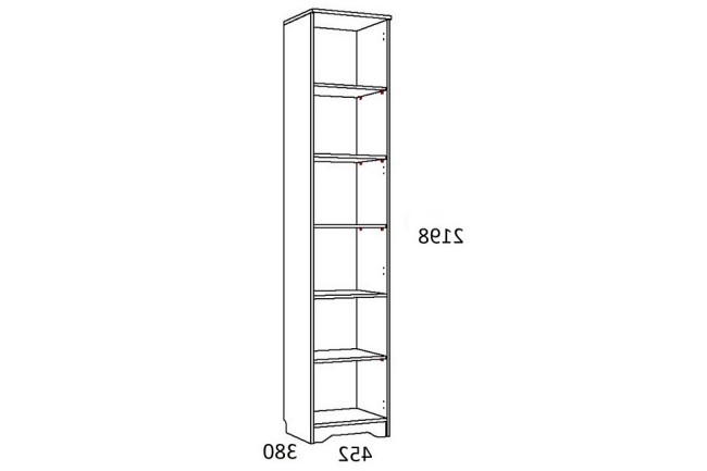 Шкаф-витрина Оливия НМ 040.43 Ф (дуб сонома дерево белое, неокрашенный  452x380x2198)