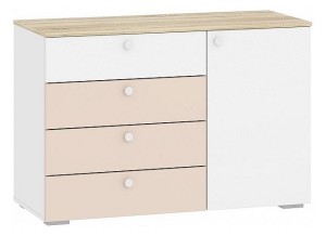 Комод Банни НМ 041.39 (белый, дуб сонома белый, бисквит  1120х464х756)