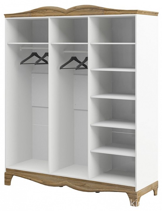 Шкаф платяной Тиффани New (белый, дуб прованс белый, зеркальный  1820x600x2200)