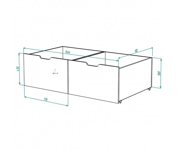 Кровать-домик Сказка с окошком и высокими ящиками