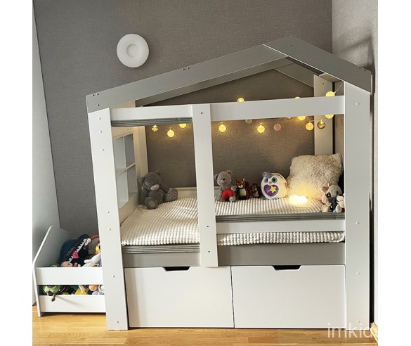 Кровать-домик Сказка с окошком и высокими ящиками