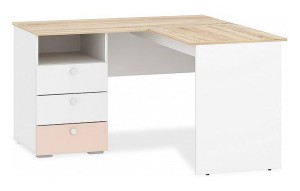 Стол письменный Банни НМ 041.41 (белый, дуб сонома белый, бисквит  1302x1302x756)