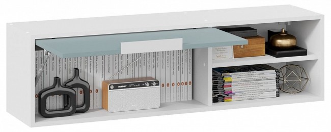 Полка комбинированная Марли (белый серо-голубой  1164x291x328)