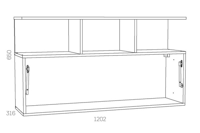 Полка комбинированная Оливия НМ 040.50 Ф (дуб сонома дерево белое  1202x316x650)