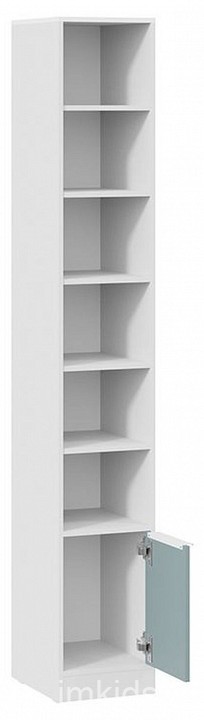 Стеллаж комбинированный Марли (белый серо-голубой  332x407x2132)