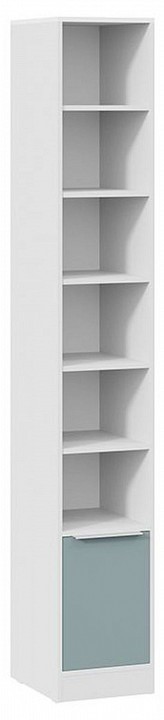 Стеллаж комбинированный Марли (белый серо-голубой  332x407x2132)