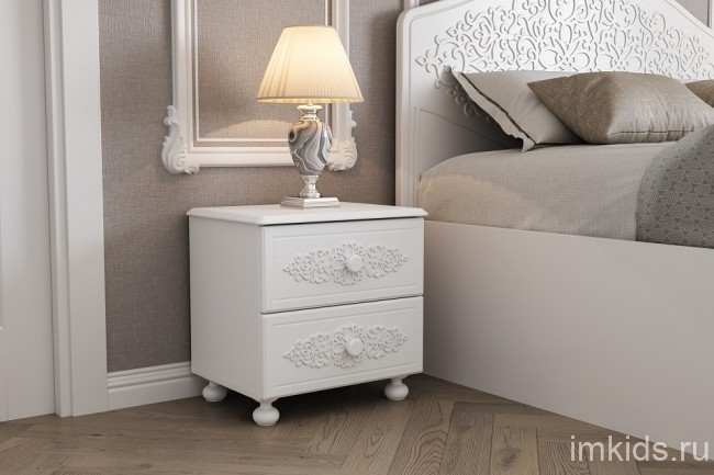 Тумбочка Ассоль АС-04 (белое дерево белое дерево  450x350x450)