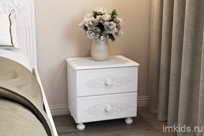 Тумбочка Ассоль АС-04 (белое дерево белое дерево  450x350x450)