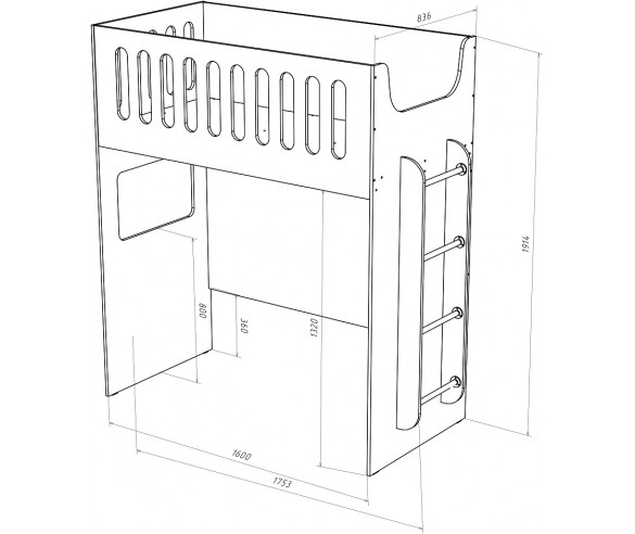 Кровать чердак с нишей "Сказка"