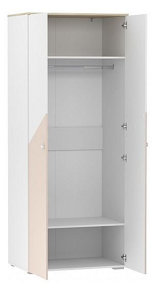 Шкаф платяной Банни НМ 041.42 (белый, дуб сонома белый, бисквит  902х584х2200)