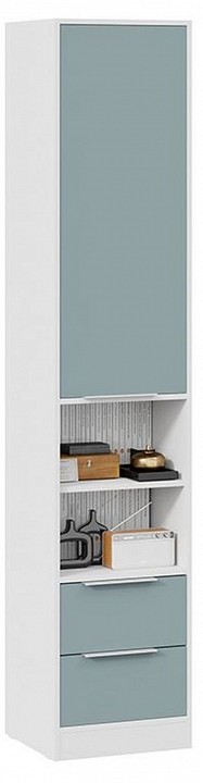 Шкаф платяной Марли (белый серо-голубой  436x407x2132)