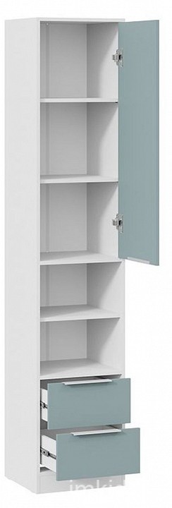 Шкаф платяной Марли (белый серо-голубой  436x407x2132)