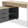 Стол письменный СкайЛайт СЛ-21К (белый, блэквуд ячменный, графит блэквуд ячменный, графит  1350x1070x755)