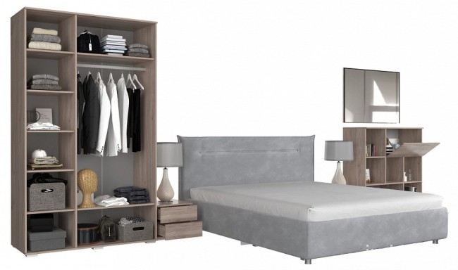 Гарнитур для спальни Лайк КС47 (дуб мария дуб мария, фуксия капучино )