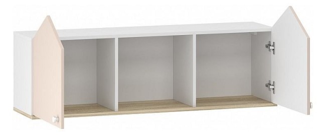 Полка комбинированная Банни НМ 041.46 (белый, дуб сонома белый, бисквит  1300х320х530)
