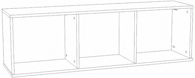 Полка комбинированная Банни НМ 041.46 (белый, дуб сонома белый, бисквит  1300х320х530)