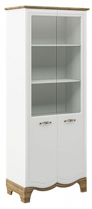 Шкаф-витрина Тиффани New (белый, дуб прованс белый, неокрашенный  840x470x2080)