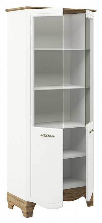 Шкаф-витрина Тиффани New (белый, дуб прованс белый, неокрашенный  840x470x2080)