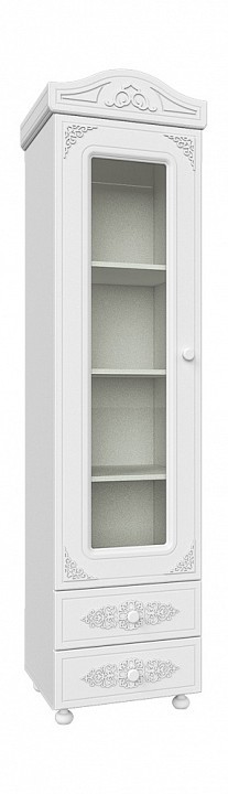 Шкаф-витрина Ассоль АС-01 (белое дерево белое дерево  532x416x2060)