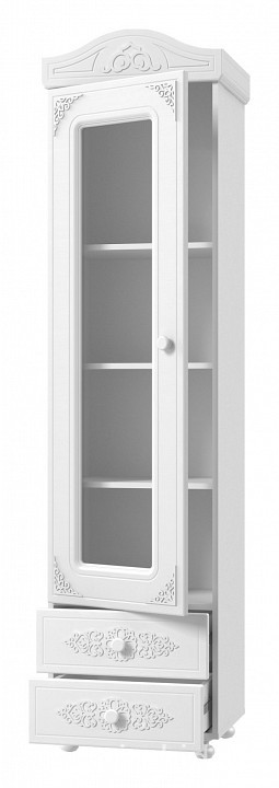 Шкаф-витрина Ассоль АС-01 (белое дерево белое дерево  532x416x2060)
