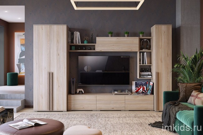 Полка навесная Лайк 44 (дуб мария   1050x270x360)