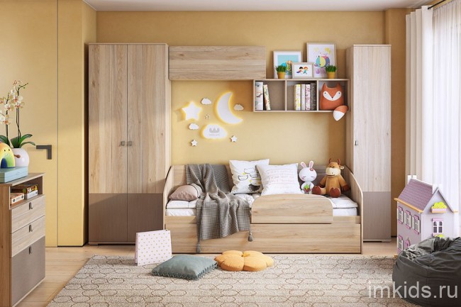 Полка навесная Лайк 44 (дуб мария   1050x270x360)