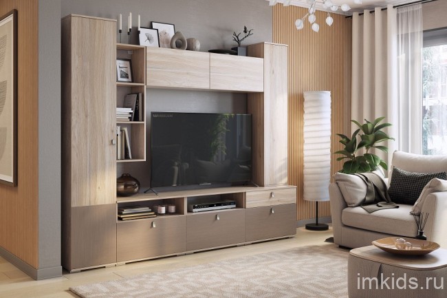 Полка навесная Лайк 44 (дуб мария   1050x270x360)