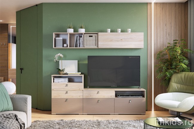 Полка навесная Лайк 44 (дуб мария   1050x270x360)