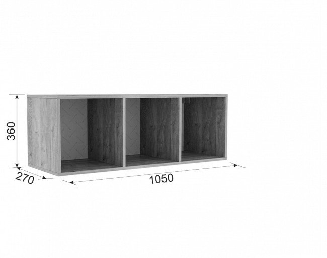 Полка навесная Лайк 44 (дуб мария   1050x270x360)