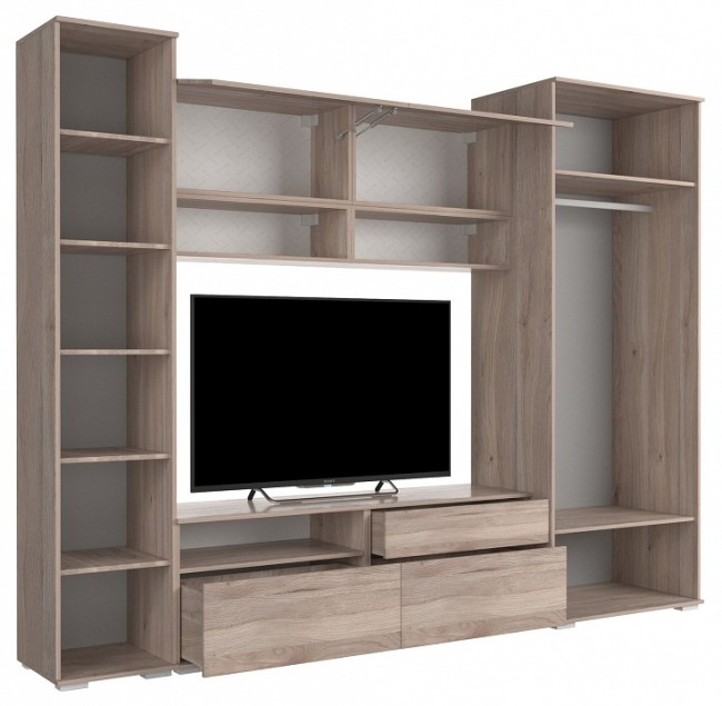 Стенка для гостиной Лайк КГ12 (дуб мария дуб мария, изумруд  )