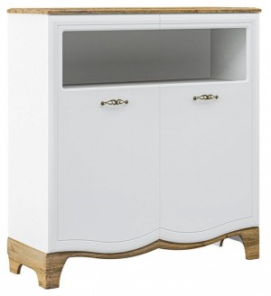 Тумба комбинированная Тиффани New (белый, дуб прованс белый, неокрашенный  1210x460x1260)