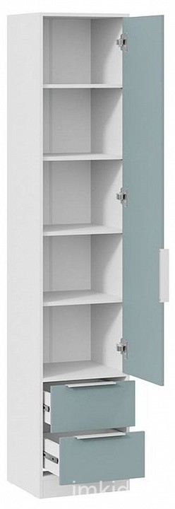 Шкаф для белья Марли (белый серо-голубой  436x407x2132)