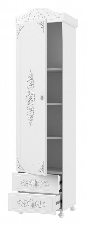 Шкаф для белья Ассоль АС-01 (белое дерево белое дерево  532x416x2060)