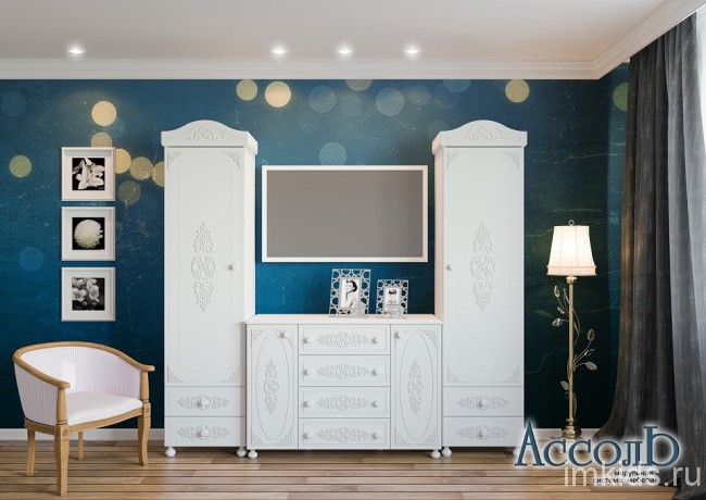 Шкаф для белья Ассоль АС-01 (белое дерево белое дерево  532x416x2060)