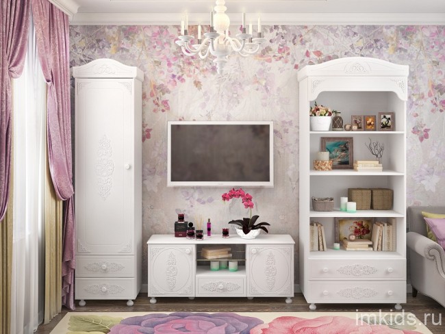 Шкаф для белья Ассоль АС-01 (белое дерево белое дерево  532x416x2060)