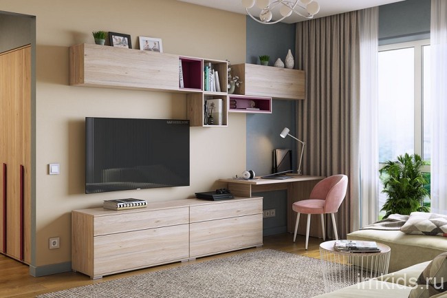 Полка навесная Лайк 45 (дуб мария   700x270x190)