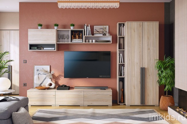 Полка навесная Лайк 45 (дуб мария   700x270x190)