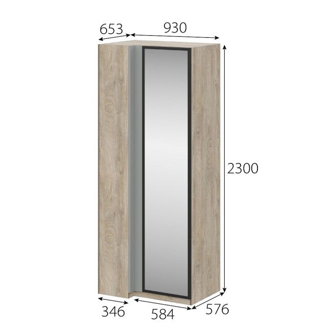 Шкаф угловой с зеркалом Этна