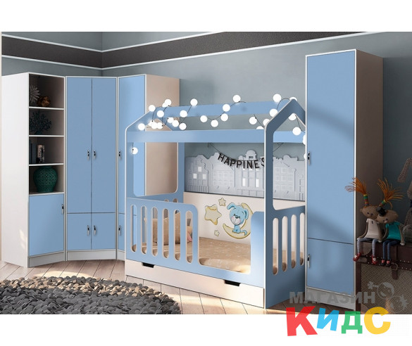 Кровать для детей Домик Сказка + мебель Фанки Кидз
