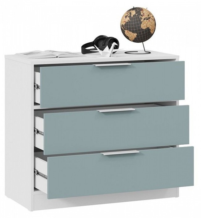 Комод Марли (белый серо-голубой  842x404x754)