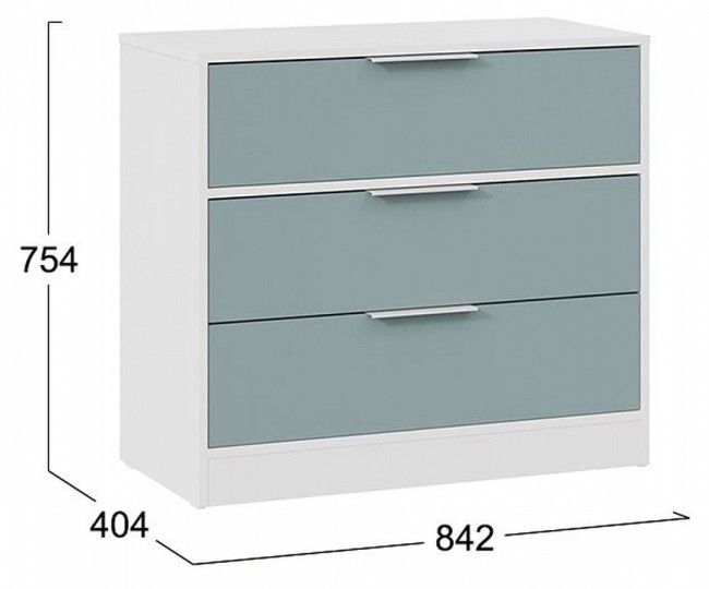 Комод Марли (белый серо-голубой  842x404x754)