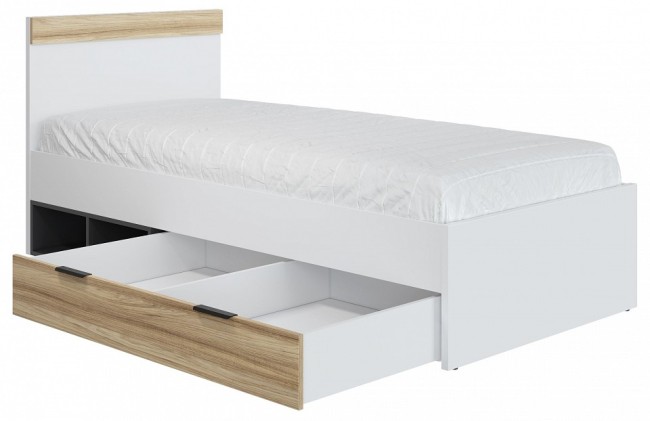 Кровать СкайЛайт СЛ-32К (белый, блэквуд ячменный, графит   948x2060x900)