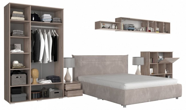 Гарнитур для спальни Лайк КС77 (дуб мария дуб мария, какао капучино )