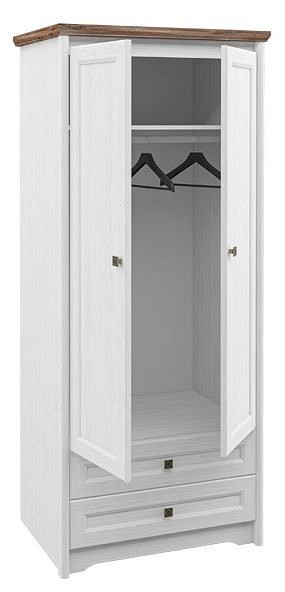Шкаф платяной Тиволи (белый, дуб стирлинг белый  900x630x2080)